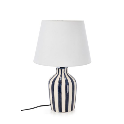 Bizzotto Falyn Lines Blue Table Lamp H39cm