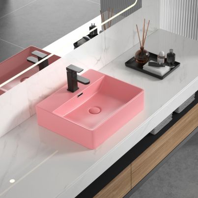 ПОРЦ. УМИВАЛНИК РОЗОВ МАТ 5042PINK