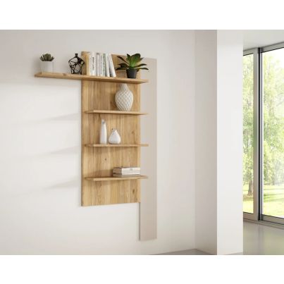 Vertical shelf 130 cm TWO, Sand and Mauvella oak 