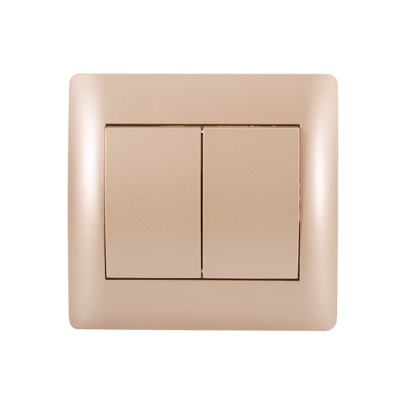 RHYME two buttons one way switch golden metallic