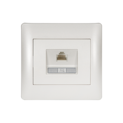 RHYME КОМПЮТЪРЕН КОНТАКТ RJ45 (CAT6E) БЯЛ МЕТАЛИК