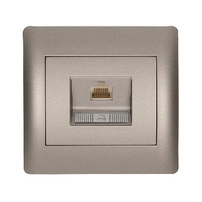 RHYME КОМПЮТЪРЕН КОНТАКТ RJ45 (CAT5E) СИВ МЕТАЛИК