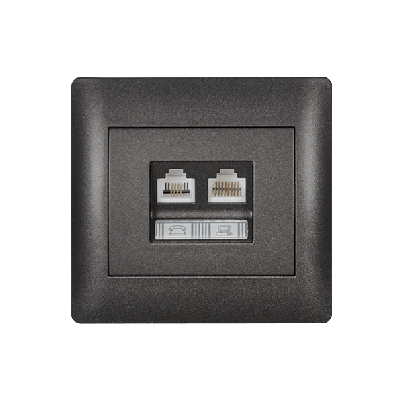 RHYME RJ11+RJ45 КОНТАКТ ГРАФИТ МЕТАЛИК