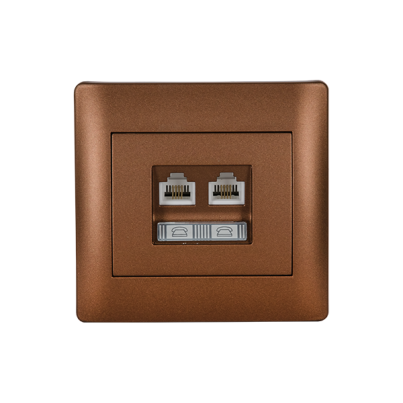 RHYME RJ11+RJ45 КОНТАКТ КАФЕ МЕТАЛИК