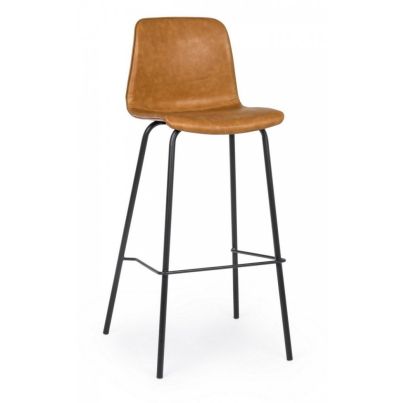 Bizzotto Kyra Brown Vintage Faux Leather Bar Stool