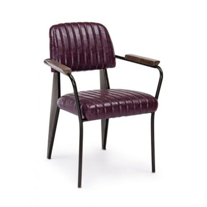 NELLY VINTAGE BORDEAUX CHAIR W-ARM