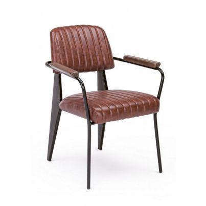 NELLY VINTAGE DARK ORANGE CHAIR W-ARMR