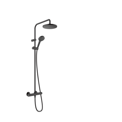HG Shower System Vernis Blend 200 with Thermostat, Matte Black