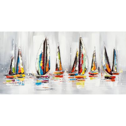 Acrylic painting Sailing turn 70x140cm