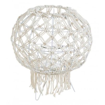 MACRAME WHITE LANTERN H38
