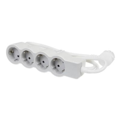 Multiplug LEGRAND, 4×2P+E, with 5 m cable, white