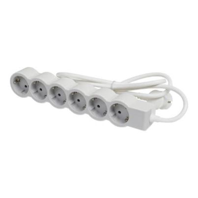 Multiplug LEGRAND, 6×2P+E, with 3 m cable, white