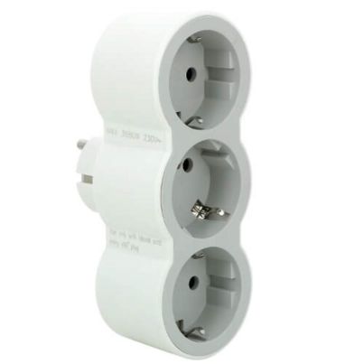 Adapter LEGRAND, horizontal, 3×2P, white/grey