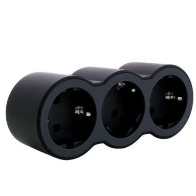 Adapter LEGRAND, horizontal, 3×2P, black