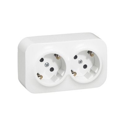 Schuko socket LEGRAND Forix, double, surface mounting, white