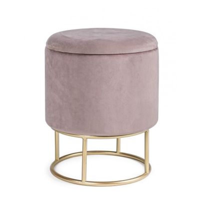 POLINA PINK WILD ROUND STORAGE STOOL