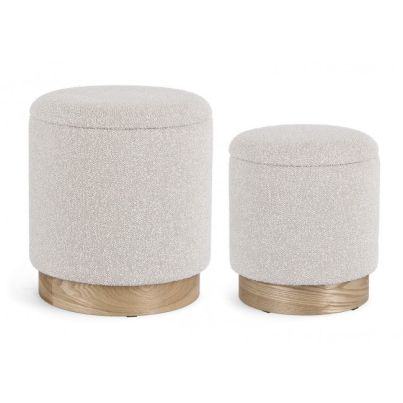 ZOYA SET2  LIGHT GREY STORAGE POUF