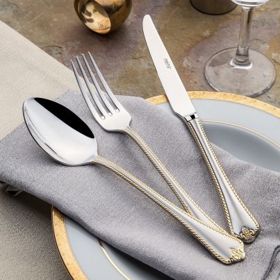 Cutlery FULYA 30pcs. Set, Gold Sandblast