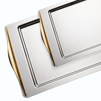 Tea Tray KUZEY, Sandblast+Gold