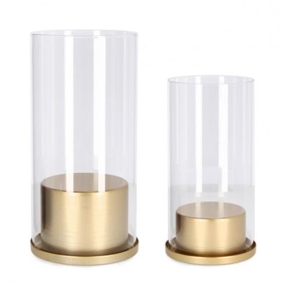 KEIRA BLACK CANDLE HOLDER SET2