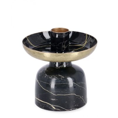 MARSHA BLACK CANDLE HOLDER 1P H10