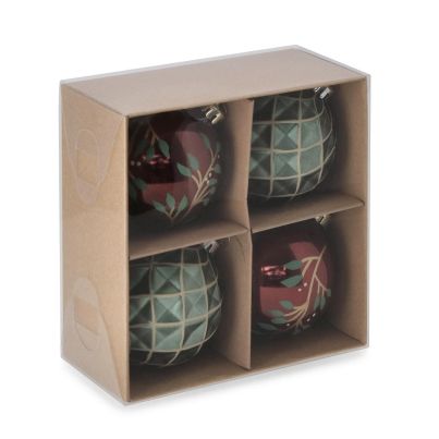 Bizzotto Комплект коледни играчки за елха 4бр. JOE 16,2x16,2x7,9 зелен/червен