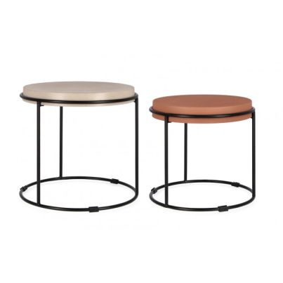 KETAKI BEIGE/TERRAC. COFFEE TABLE SET2