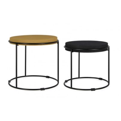 KETAKI MUSTARD/BLACK COFFEE TABLE SET2