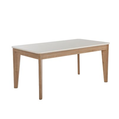 Extendable dining table MAVENNA 164-204x90x77cm white