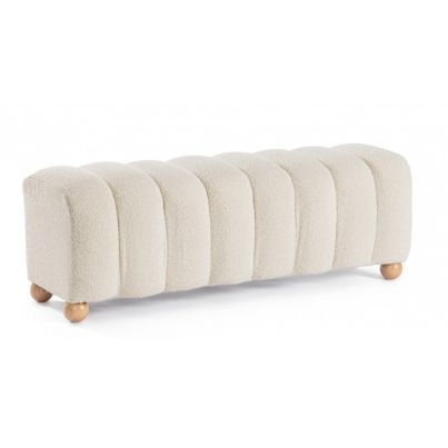 ZORA WHITE BOUCL? 2-SEATS BENCH
