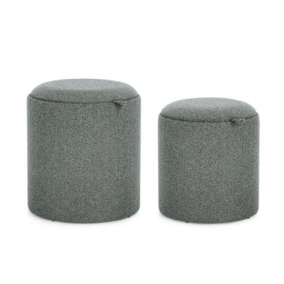SASHA DARK STORAGE POUF W-TRAY