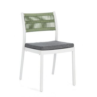 ALVIN CHAIR W-CUSH WHITE-GREEN