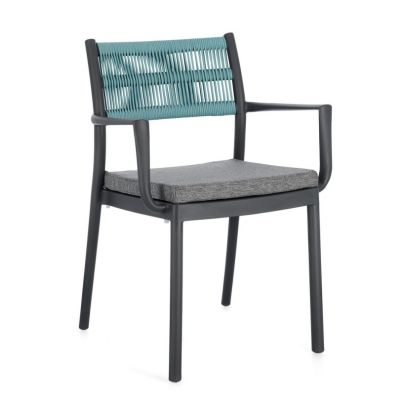 ALVIN CHAIR W-ARM W-CUSH CHARCOAL/AVIO