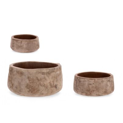 MINH SET3 RO VASE HOLD. TERRACOTTA BROWN
