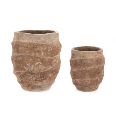 TEIDE SET2 HIGH BURNISHED TERRAC VASE H.