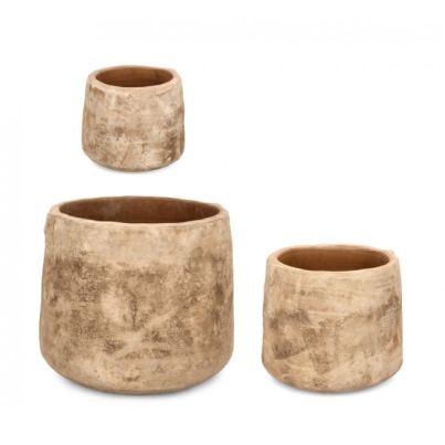MINH SET3 LOW BURNISHED TERRAC VASE HOLD