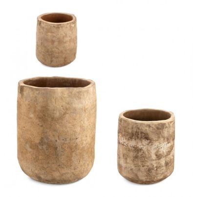MINH SET3 HIGH BURNISHED TERRAC VASE HOL