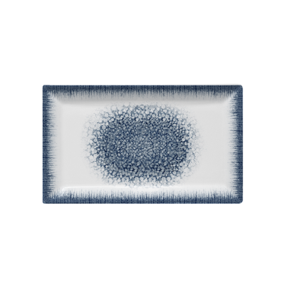 Правоъгълна чиния SATURNIA Nancy, 29x17,5 см, бяла/синя