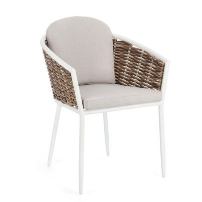 MARIBELA WHITE YK11 CHAIR W-ARM W-CUSH