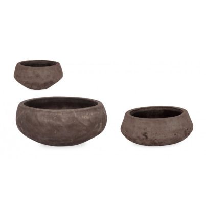 SET3 MINH BOWL DARK TERRACOT VASE HOLDER