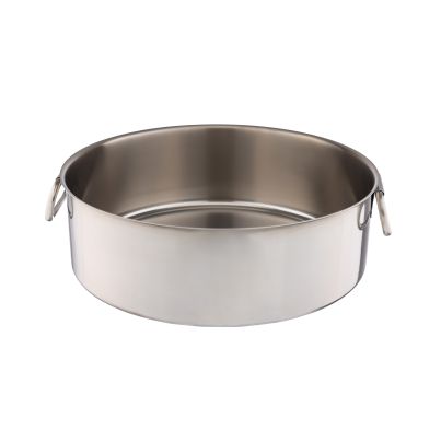 Round Baking Tray with handels CHROM, Stainless Steel, Diameter 35 cm