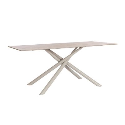 Dining table Arjita, 180x90 cm, Beige, marble effect