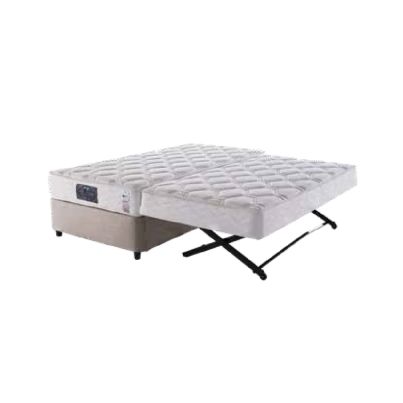 Extendable bed with mattress 100x200cm CAPRICE 101x205x56cm Milas cappuccino