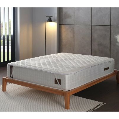 Quilted mattress protector FESTIVAL COTTON 160x200cm white