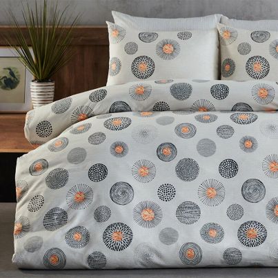 Single bedding set POLY COTTON COSMOS 3pcs grey