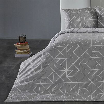 Single bedding set RANFORCE POLKA 3pcs grey