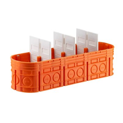 QUADRUPLE CONSOLE BOX FOR CONCRETE WITH SEPARATORS, HALOGEN FREE