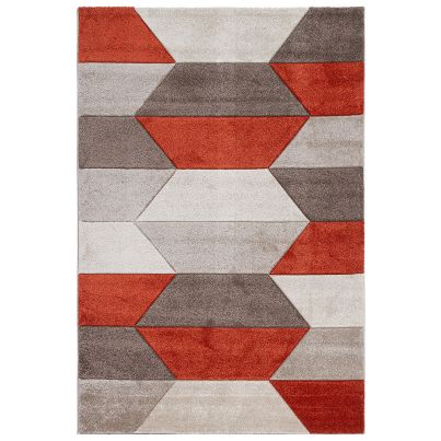Vivace Carpet CARVE GEOMETRIC GREY RUST 230x160cm