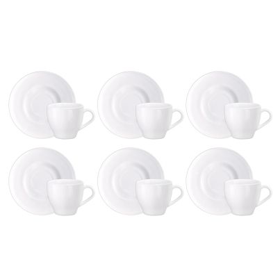 Cappuccino cups and saucers 12pcs/set AROMATECA ICON ml white