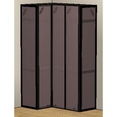 Модулен „walk-in“ гардероб със стъклен заден панел SL4259-2